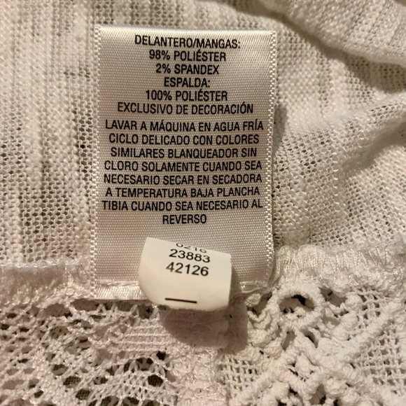 EUC JM Collection Knit and Lace Open Cardigan Cover-Up Top- Size S- White - Picture 4 of 4
